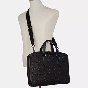 COACH Graham Slim Brief In Signature Leather BLACK